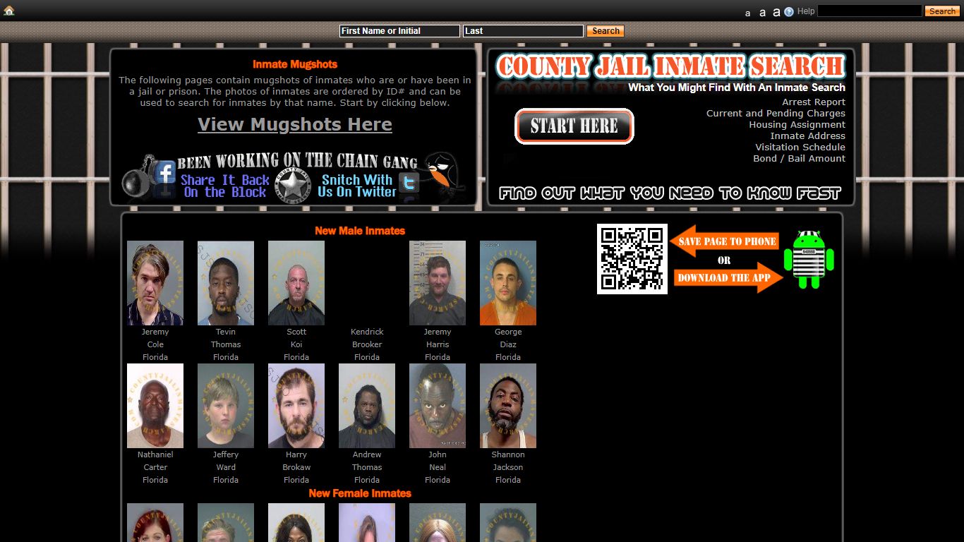 Recent Arrest Mugshots And Inmate Search - County Jail Inmate Search